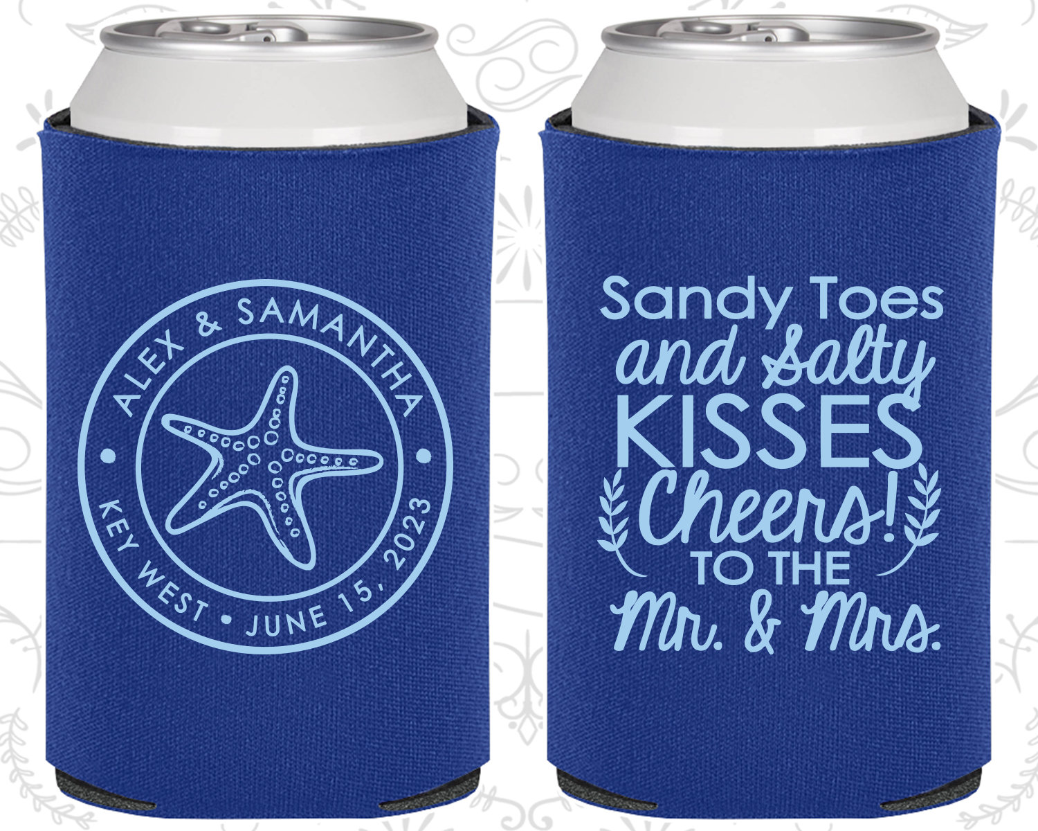 Royal Blue Wedding Royal Blue Can Coolers Royal Blue Wedding Etsy