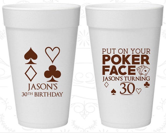 30th Birthday Styrofoam Cups, Las Vegas Birthday, Poker Birthday, Casino Birthday, Birthday Foam Cups (20062) Il_570xn