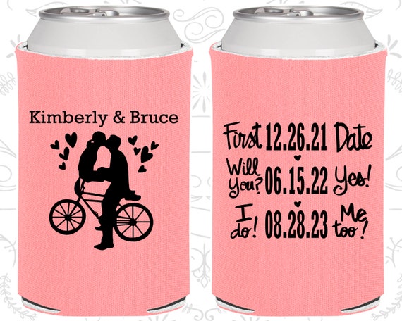 First Date, Will You Yes, I Do, Me Too, Wedding Party Favors, Bicycle, Cheap Can Coolers (97) Il_570xn