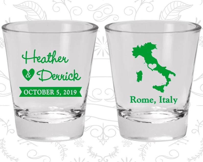Italy Wedding Shot Glasses Cheap Glassware Destination Etsy