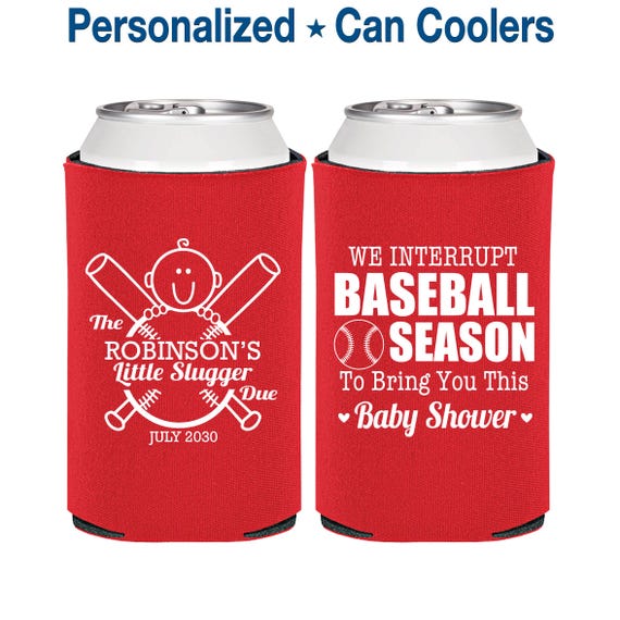 Baseball Baby Shower, Baby Shower Decorations, Little Slugger, Sports Baby Shower, Baby Shower Can Coolers, Baby Shower Giveaways | 90090