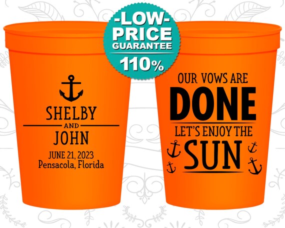 Stadium Cups, Wedding Cups, Plastic Cups, Personalized Cups, Personalized Stadium Cups, Personalized Wedding Cups, Wedding Favors (C525) Il_570xn