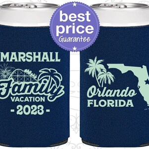 Family Party Favor, Vacation Can Coolers, Destination Vacation, Florida Family Vacation, Orlando Family Vacation | 180043
