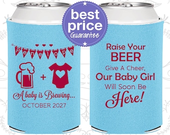 A Baby is Brewing, Baby Shower Decorations, Baby Announcement, Baby Girl Baby Shower, Baby Shower Can Cooler,Baby Shower Giveaways (C90065)