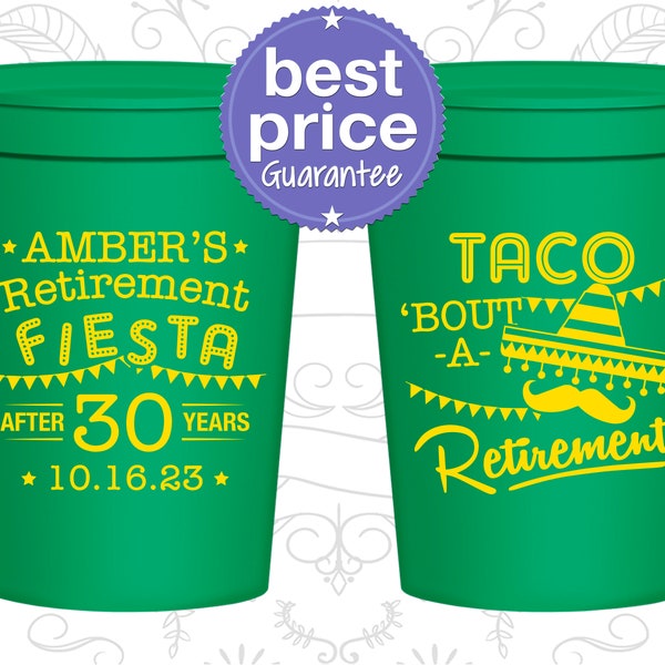 Retirement Cups, Retirement Party Favors, Retirement Gifts, Retirement Party Ideas, Fiesta Retirement Party (150003)