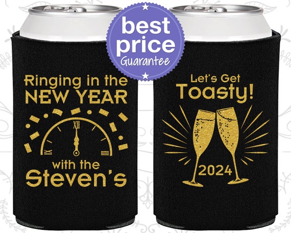New Years Party Favors, New Years Eve Can Coolers, New Years Ideas, Ring in the New Year (170008) Il_570xn