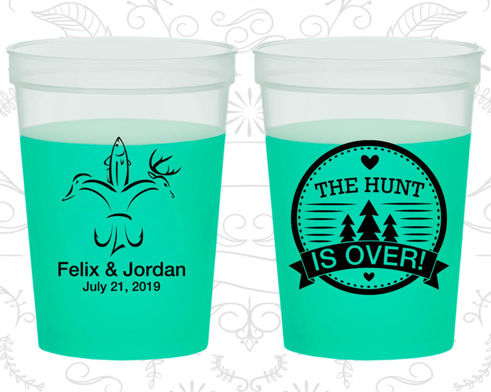 The Hunt is Over Wedding Cheap Mood Stadium Cups Hunting | Etsy