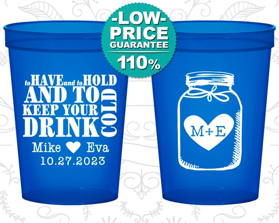 Wedding Cups, Plastic Cups, Stadium Cups, Personalized Cups, Custom Plastic Cups, Custom Stadium Cups, Custom Wedding Cups (C428) Il_570xn
