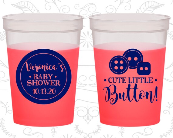 Cute Little Button, Baby Shower Mood Cups, Pink or Blue Party, Boy or Girl Party, Baby Shower Color Changing Cups (90189) Il_570xn