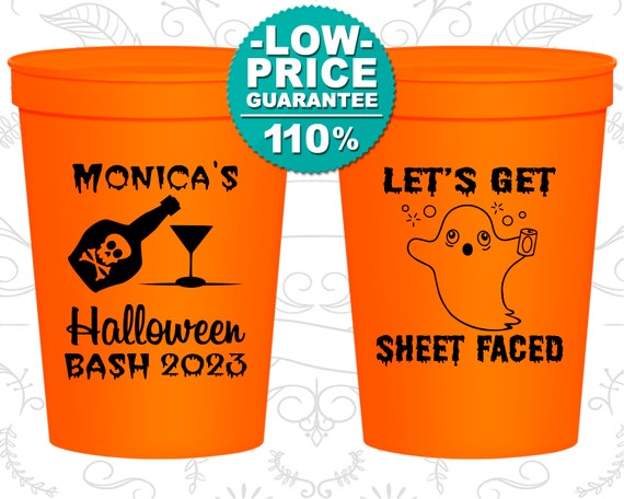 Halloween Cups, Halloween Party Favors, Custom Halloween Cups Halloween Supplies, Lets Get Sheet Faced, Halloween Ghost (250009) Il_570xn