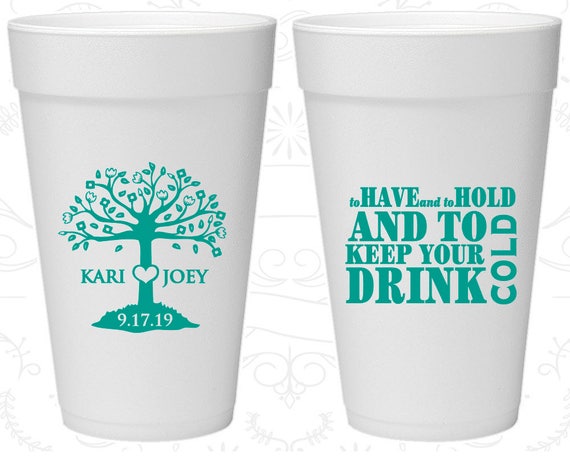 To Have and To Hold, Wedding Foam Drinking Cups, Wedding Tree, Wedding Love Tree, Styrofoam Cups (38) Il_570xn