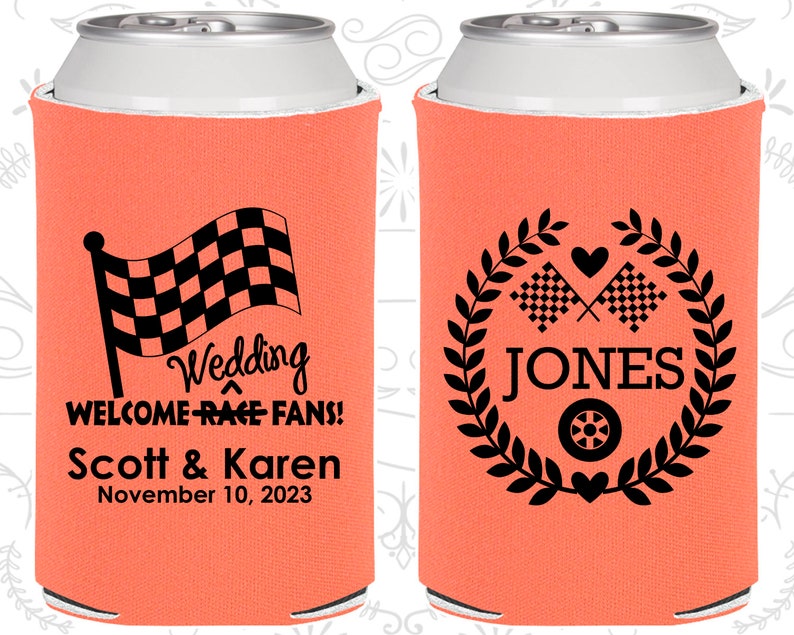 Welcome Wedding Race Fans, Racing Flags, Checkered Flag, Country Wedding, Race Car Wedding, Wedding Decor, Can Coolers 589 imagen 1