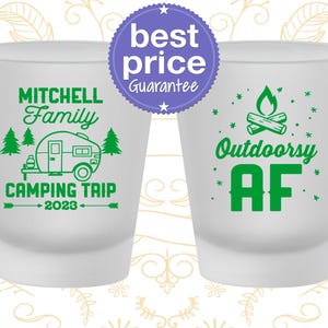 Family Vacation Shot Glass, Vacation Favors, Family Party Favor, Family Camping Trip, Camping Vacation, Outdoorsy AF | 180018