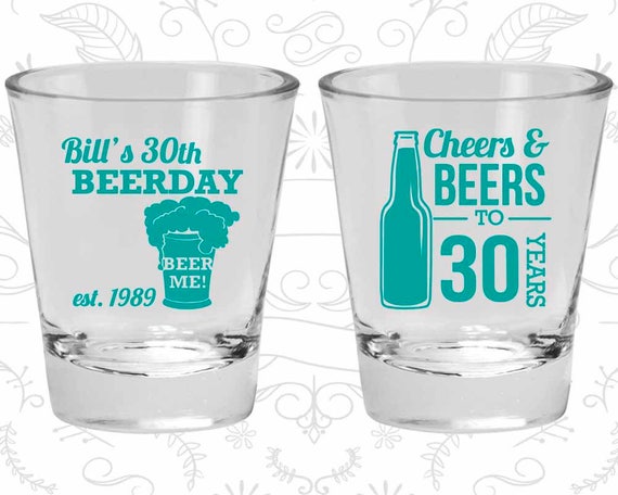 20170 Birthday Glass Birthday Shot Glasses 30th Birthday Shot Glasses Beer Birthday Go fetch him a beer
