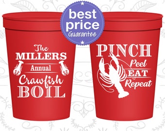Family Reunion Plastic Cups, Family Reunion Ideas, Family Reunion Party Favors, Crawfish Boil, Pinch Peel Eat Repeat (160006)