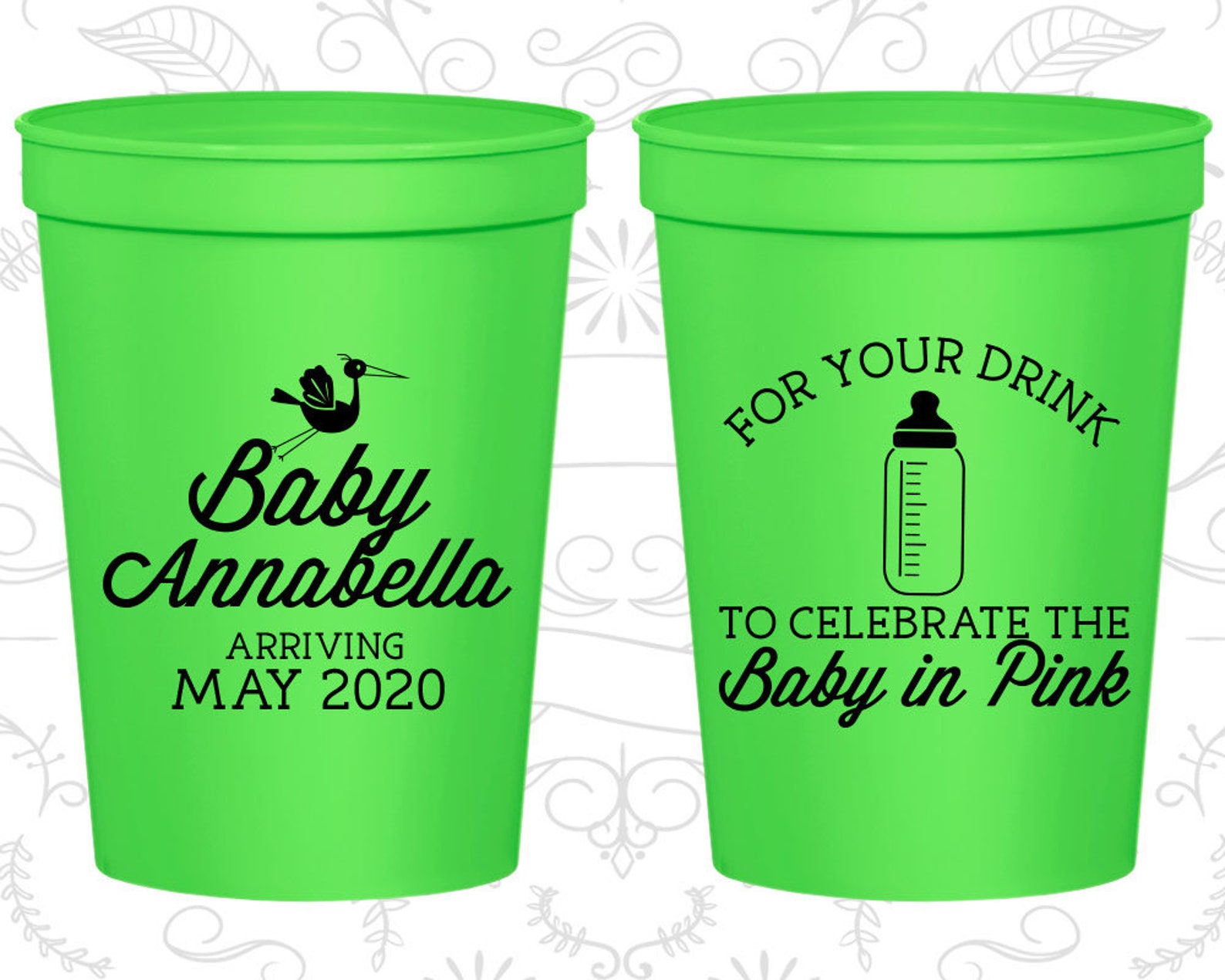 Baby in Pink Baby Shower Cheap Baby Shower Cups Its a Girl Etsy