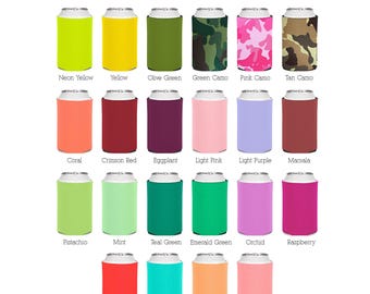 25 Pack - Blank Can Coolers Blank Coolers Foam Can Holders Collapsible Bulk Beer Huggers Screen Print Embroidery HTV DIY Crafts