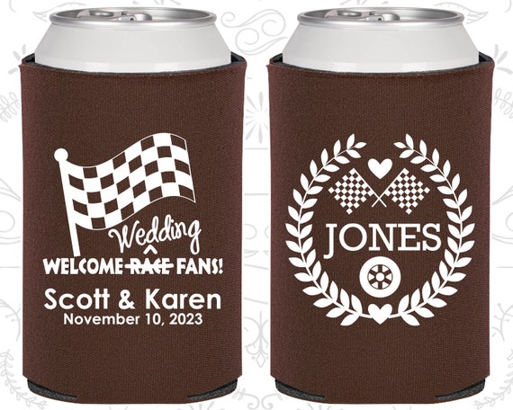 Welcome Wedding Race Fans, Racing Flags, Checkered Flag, Country Wedding Favors, Race Car Wedding Favors, Wedding Items, Custom Coolie (589) Il_570xn