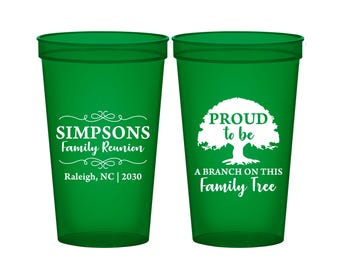 Family Reunion Stadium Cups, Family Reunion Ideas, Family Reunion Party Favors, Proud to be a branch on this family tree | 160050