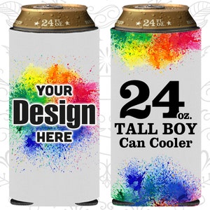 Custom Printed 24 Oz. Tall Boy Can Cooler