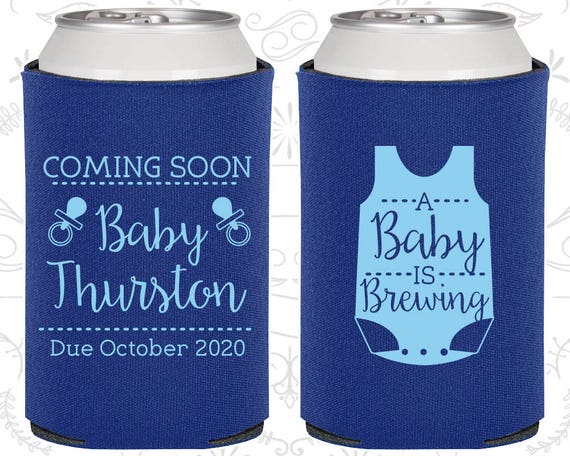 A Baby is Brewing, Baby Shower Decorations, Baby Reveal, Gender Reveal, Baby Shower Can Coolers (C90039) Il_570xn