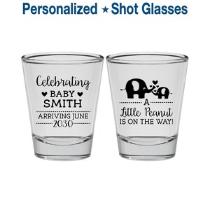 Little Peanut Baby Shower, Baby Shower Shot Glasses, Elephant Baby Shower, Blue Baby Party, Baby Shower Glass | 90027 image 1