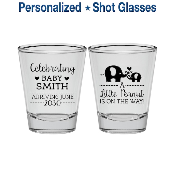 Little Peanut Baby Shower, Baby Shower Shot Glasses, Elephant Baby Shower, Blue Baby Party, Baby Shower Glass | 90027