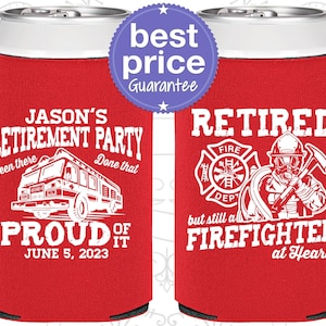 Retirement Party Favors, Retirement Can Coolers, Retirement Gifts, Retirement Favors, Firefighter Retirement Party | 150016