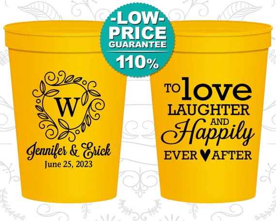 Wedding Favor Cups, Wedding Cups, Plastic Cups, Stadium Cups, Personalized Cups, Custom Stadium Cups, Wedding Favors, Monogram Cups (C61) Il_570xn