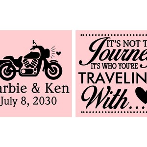 Wedding Ideas, Motorcycle Wedding Favor, Destination Wedding Favors, Its not the Journey, Its who your traveling with, Can Coolers | 388 image 2
