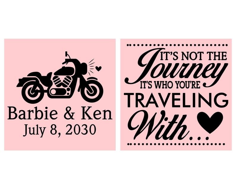 Wedding Ideas, Motorcycle Wedding Favor, Destination Wedding Favors, Its not the Journey, Its who your traveling with, Can Coolers | 388 image 2