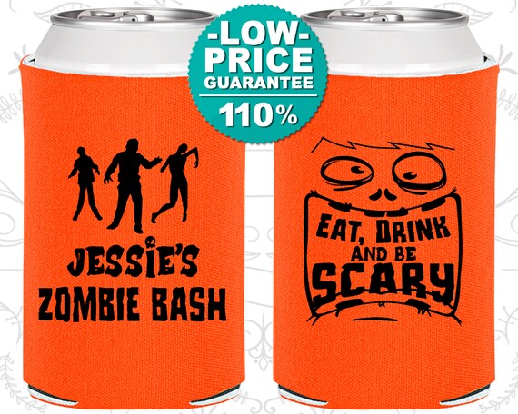 Halloween Party Favors, Halloween Can Coolers, Custom Halloween, Halloween Supplies, Eat Drink and Be Scary, Zombie Bash (250029) Il_570xn