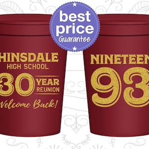 High School Reunion Cups, Class of 1995 Reunion, 30 Year Reunion, Class Reunion Favors, College Reunion, Reunion Decorations | 140012