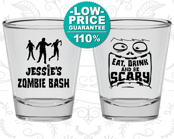 Halloween Shot Glasses, Halloween Party Favors, Custom Halloween, Halloween Supplies, Eat Drink and Be Scary, Zombie Bash (250029) Il_570xn
