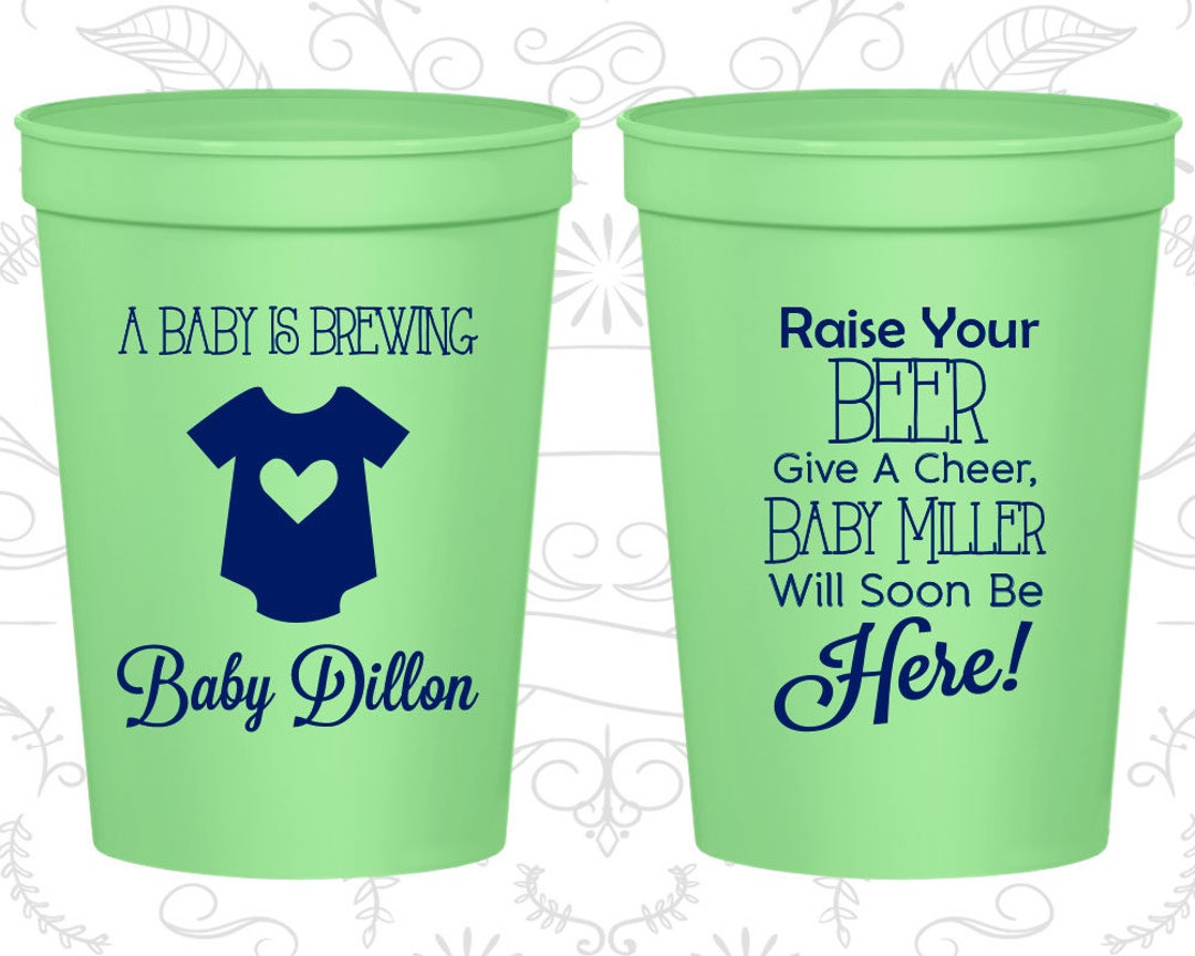 A Baby is Brewing Cups, Baby Shower Cups, Baby Announcement Cups, Gender Reveal Party Cups, Baby