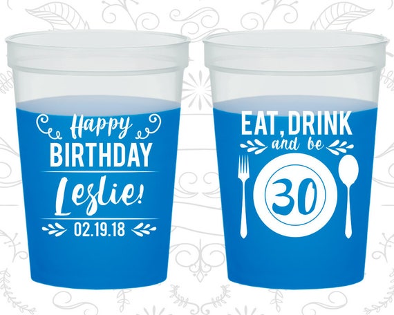 30th Birthday Mood Cups, Eat Drink and be 30, Happy Birthday, Birthday Color Changing Cups (20240) Il_570xn