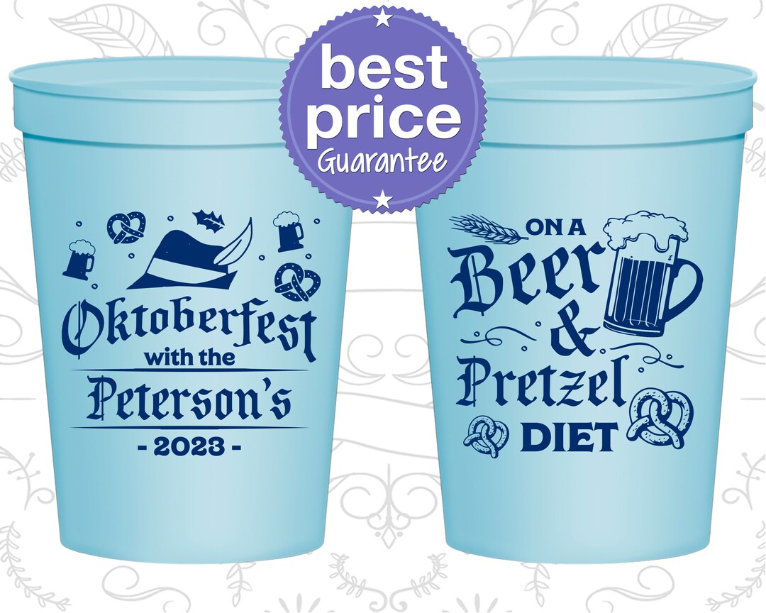 Oktoberfest Plastic Cups Oktoberfest Party Favors Etsy