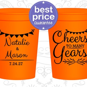 Plastic Wedding Cups, Wedding Cups, Plastic Cups, Stadium Cups, Personalized Cups, Custom Wedding Cups, Wedding Favors C327 image 1