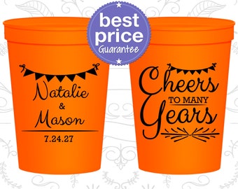 Plastic Wedding Cups, Wedding Cups, Plastic Cups, Stadium Cups, Personalized Cups, Custom Wedding Cups, Wedding Favors (C327)