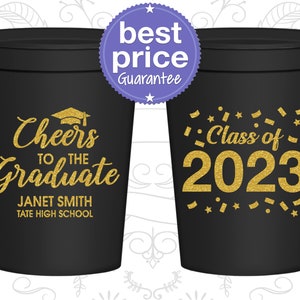 Graduation Cups, Graduation Party Favors, Grad Party, College Graduation Party, Class of 2024 Cups, Cheers to the Graduate | 130021