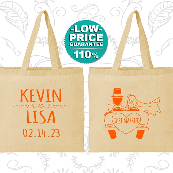 Vintage Car Tote Bags 13 Customized Wedding Bags Just Married Bags Vintage Wedding Bags