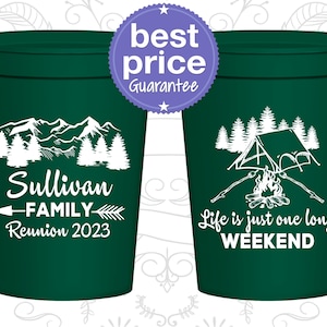 Family Reunion Plastic Cups, Family Reunion Favors, Family Reunion Gift Ideas, Mountains, Family Reunion Camping (160046)