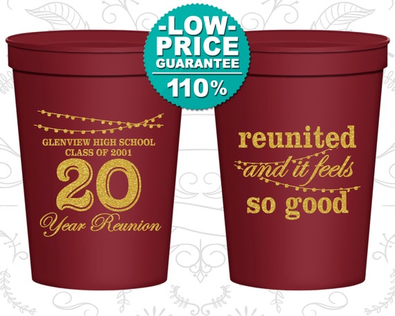 High School Reunion Cups, Class of 2001 Reunion, 20 Year Reunion, Class Reunion Favors, College Reunion, Reunion Decorations (140011) Il_570xn