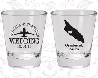 Aruba Wedding Shot Glasses, Customized Shot Glasses, Destination Wedding Shot Glasses, Oranjestad Wedding Shot Glasses (153)