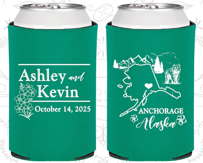 Travel Wedding Favors Alaska Wedding Favors 101 Coolies Destination Wedding Gift Alaska Wedding Shower State Wedding Favors