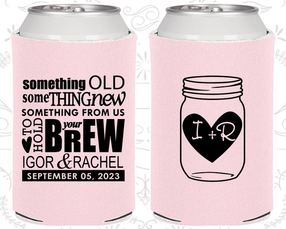 Mason Jar Wedding, Custom Wedding, Rustic Wedding, Something Old Something New, Wedding Can Coolers (01) Il_570xn
