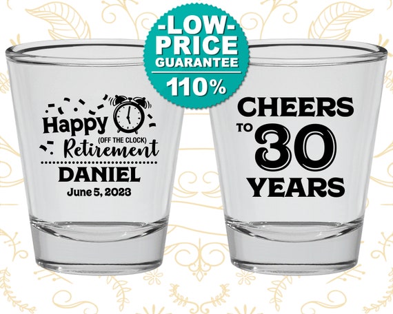 Retirement Shot Glass, Retirement Party Favors, Retirement Gifts
