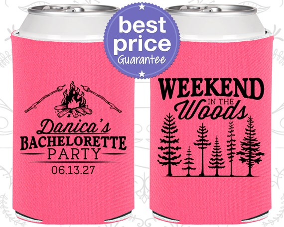 Camping Bachelorette Can Cooler, Bachelorette Can Coolers, Camp Bachelorette Party Can Cooler, Bachelorette Cooler (C60094) Il_570xn