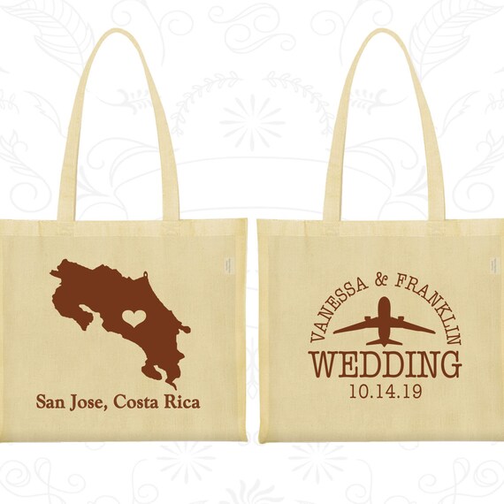 Costa Rica Tote Bags, Costa Rica Wedding, Wedding Favor Cotton Bags