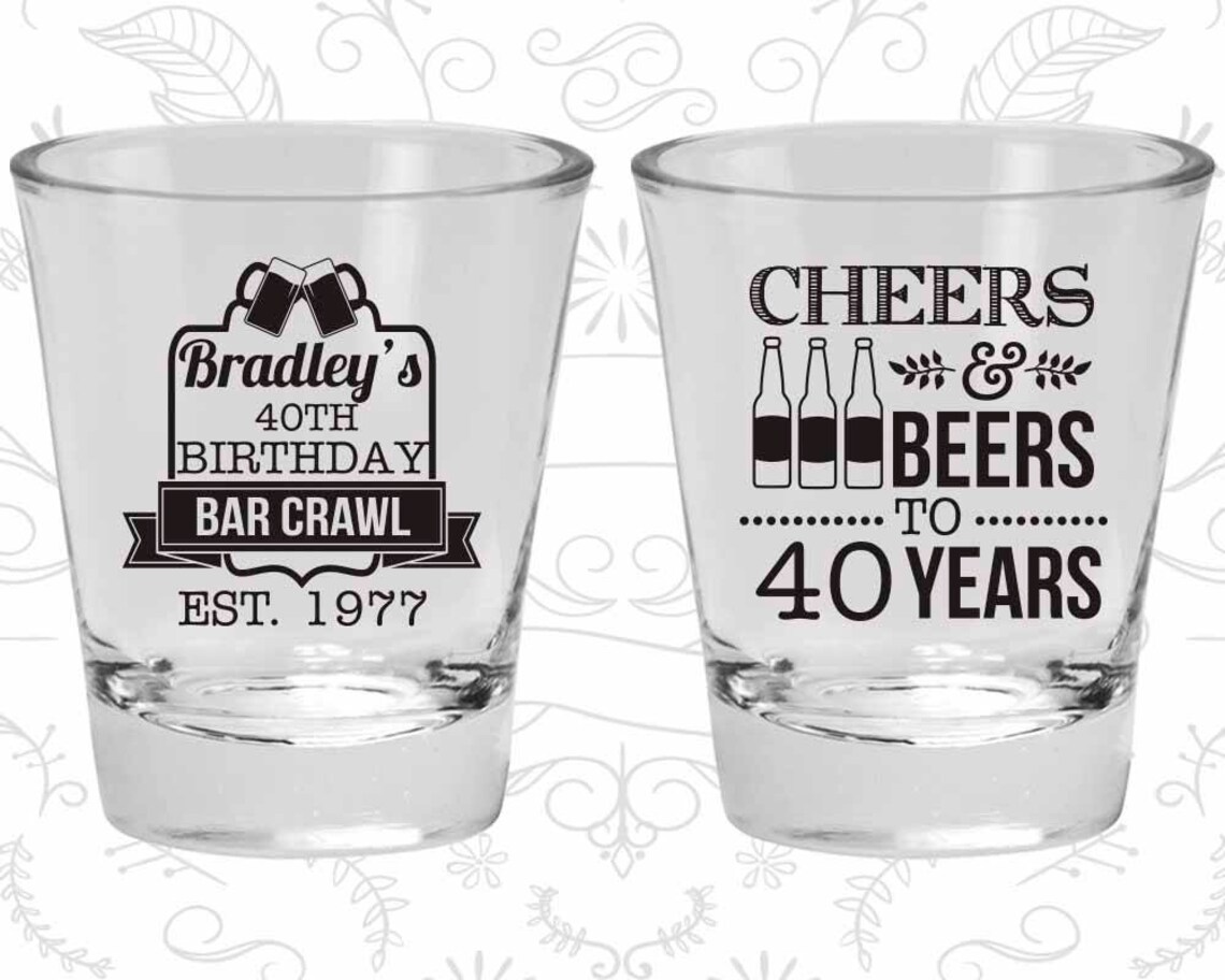 40th Birthday Shot Glasses Cheap Birthday Glasses Cheers and Etsy